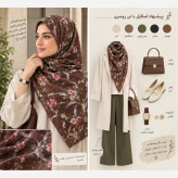 روسری طرحدار پاییزی نخی درجه یک قواره 140